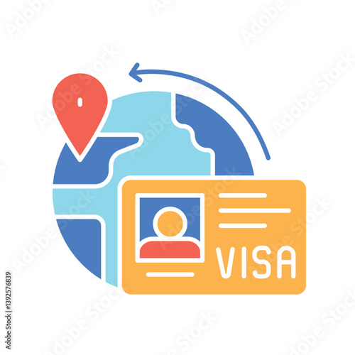 Immigration color flat icon for digital and print projects.