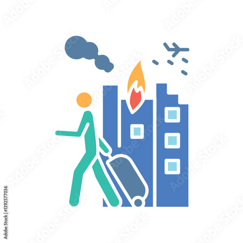 Refugee color flat icon for digital and print projects.