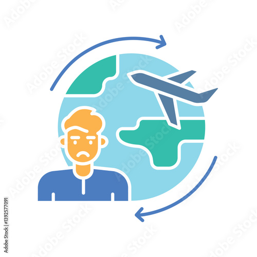 Repatriation color flat icon for digital and print projects.