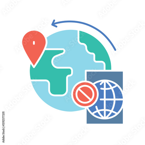 deportation color flat icon for digital and print projects.