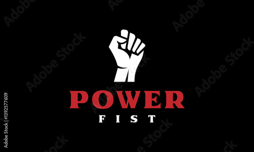 power fist logo vector illustration, clenched fist logo template