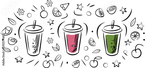 Refreshing Fruit Smoothies Healthy Drinks, Tropical Flavors, Summer Vibes