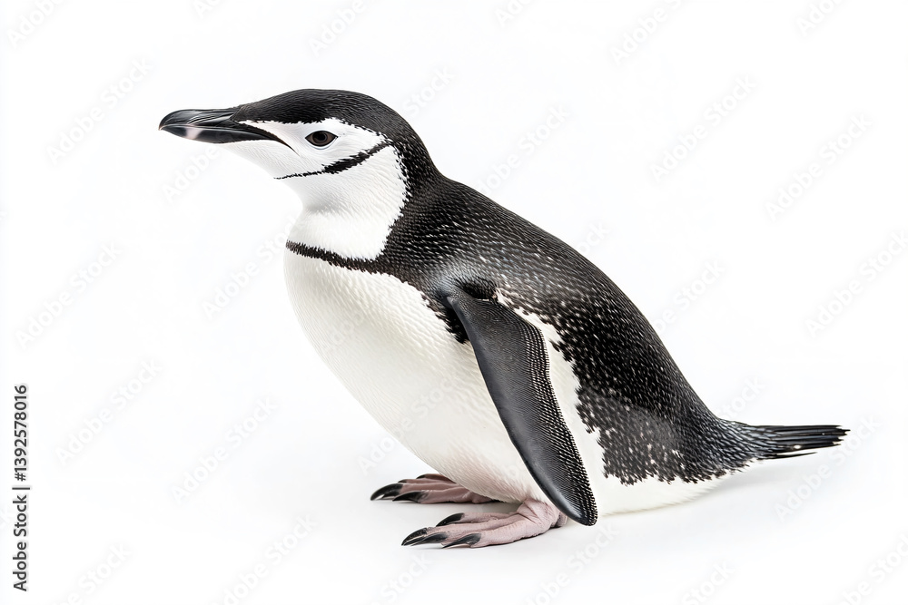 Obraz premium a penguin is standing on a white surface