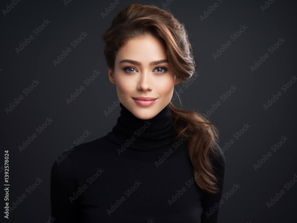 Fototapeta premium Elegant woman with perfect makeup and hair