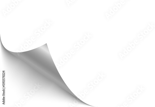 png folded sheet blank empty isolated paper white design vector background corner message page realistic shadow element illustration template document graphic note wrinkle edge office set shape space 
