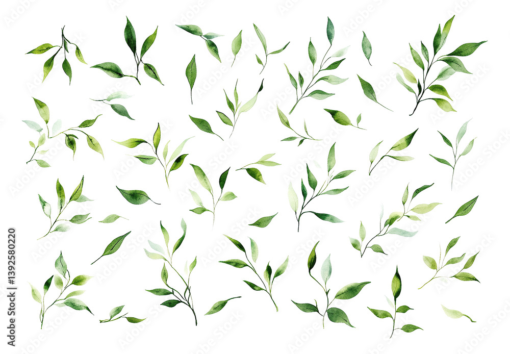Naklejka premium green leaves background