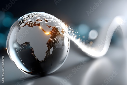 Wallpaper Mural Futuristic Glass Globe with Africa Continent and Light Effect Torontodigital.ca