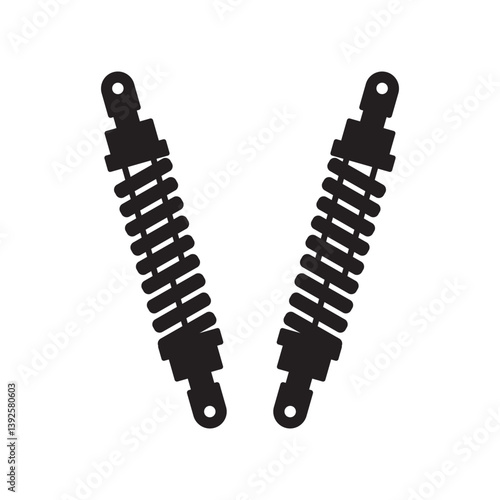 Hydraulic damper vector design. Pneumatic cylinder logo vector