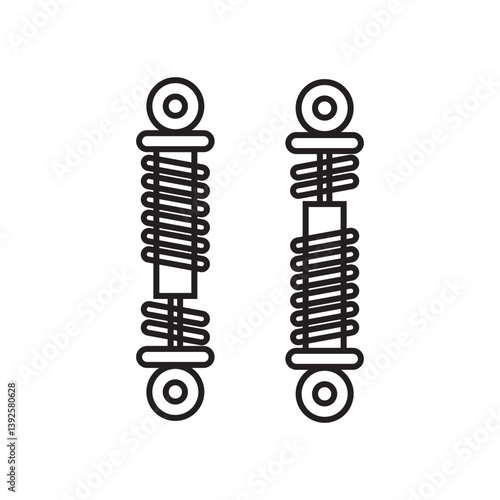 Hydraulic damper vector design. Pneumatic cylinder logo vector