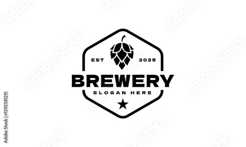 brewery logo vector illustration, craft beer logo template