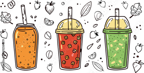 Refreshing Fruit Smoothies Summer Drinks, Iced Beverages, Healthy Treats