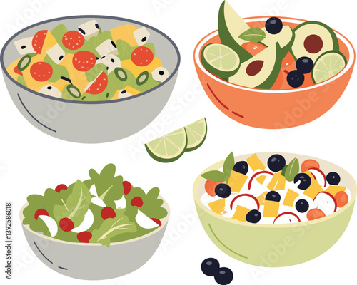 Delicious Fruit and Veggie Salads Healthy Eating Bowls