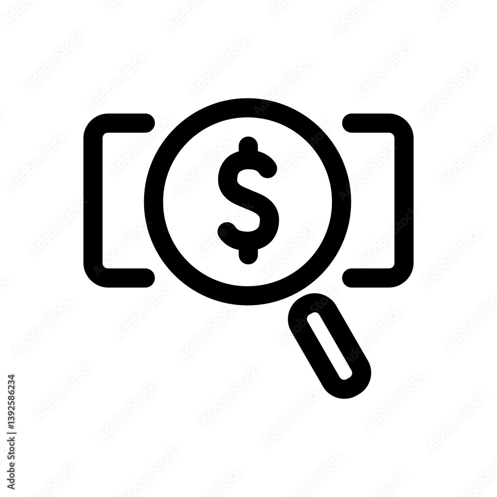 Money Finder Icon Finance Vector Line Style Design Style Transparent Background Money Finder Icon Finance Vector Line Style Design Style Transparent Background
