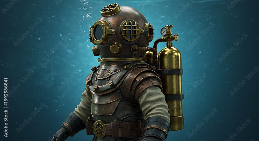 Fototapeta premium Submerged Legacy AI Generated