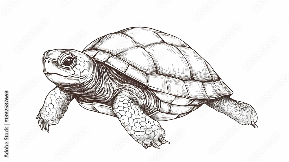 Fototapeta premium turtle drawing cute illustration