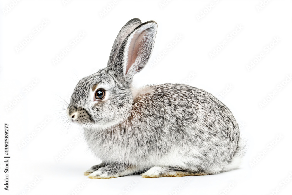 Fototapeta premium a rabbit sitting on a white surface with a white background