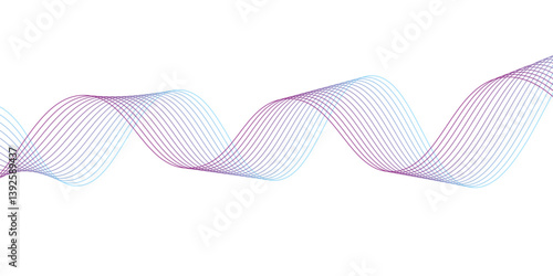 Abstract wave element for design. Digital frequency track equalizer. Stylized line art background. Vector illustration. Wave with lines created using blend tool.. Abstract smoky luxury golden lines on