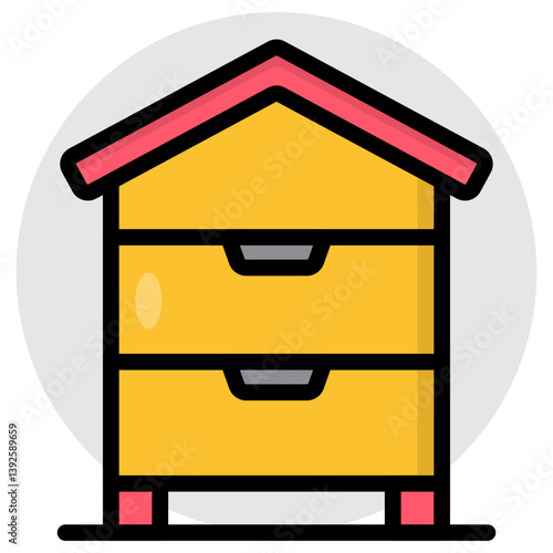 A trendy design icon of hive box 