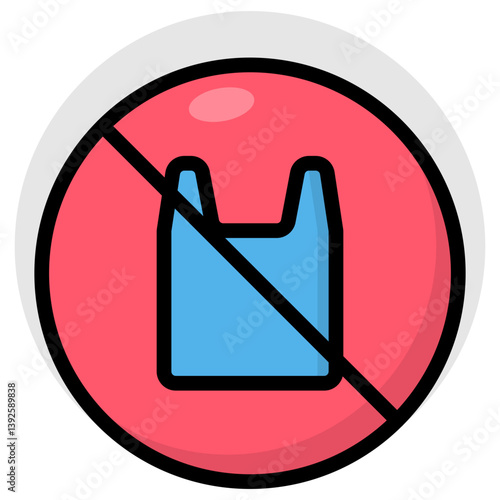 Modern design icon of no polythene bag