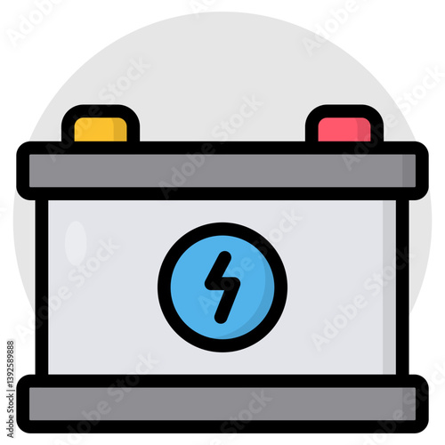 Car battery icon in flat design