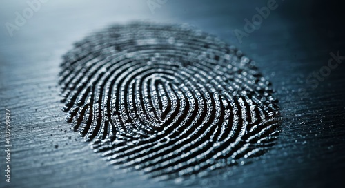 Huella dactilar, detalle macro, textura oscura