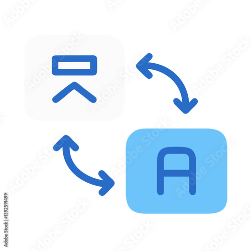 Language Swap Icon Representing Translation or Multilingual Icon Design