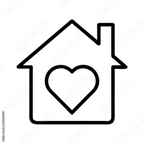 Home sweet home vector icon with heart inside for real estate and love themed designs and illustrations