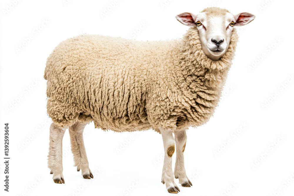 Fototapeta premium a sheep standing in front of a white background