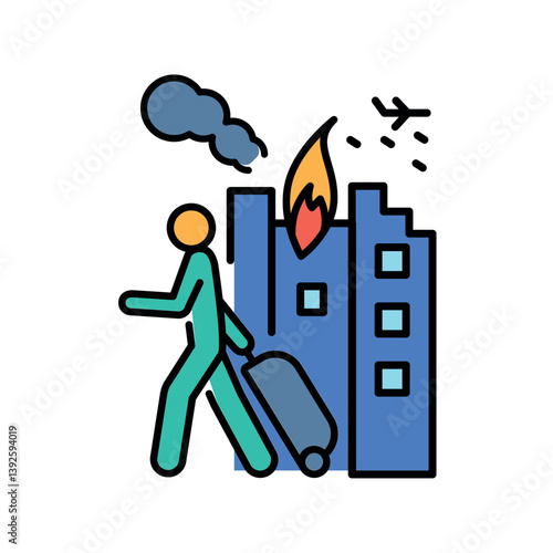 Refugee color flat icon for digital and print projects.