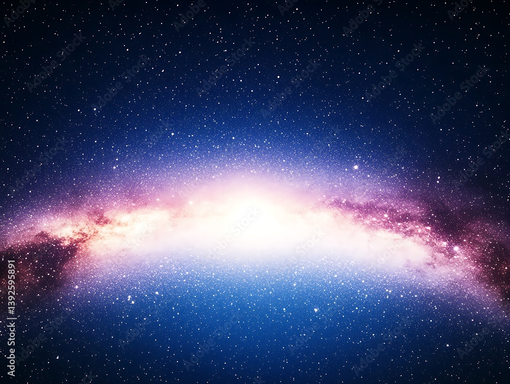 Fototapeta premium Dazzling galaxy featuring stars and a bright light illuminating the darkness of space