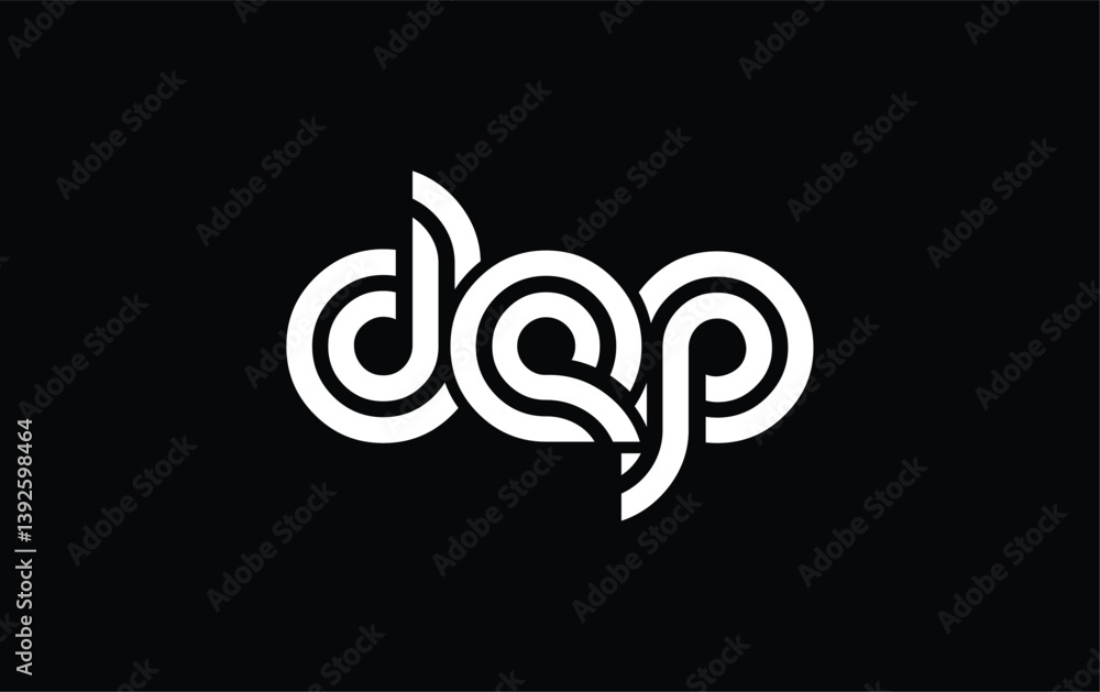 Obraz premium DEP Creative Unique Modern Letter Logo Design. Stylized logo featuring a unique letter design, presenting abstract minimalist aesthetics and modern appeal.