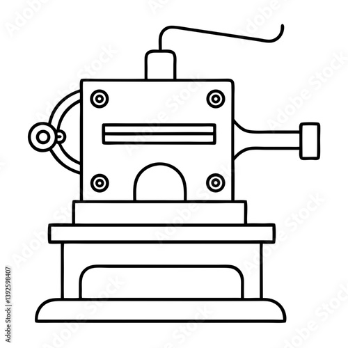 Binding Machine Line Art Drawing for Coloring Book Page