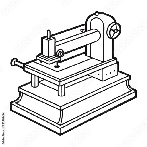 Binding Machine Line Art Drawing for Coloring Book Page