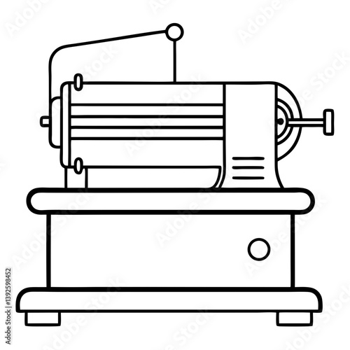 Binding Machine Line Art Drawing for Coloring Book Page
