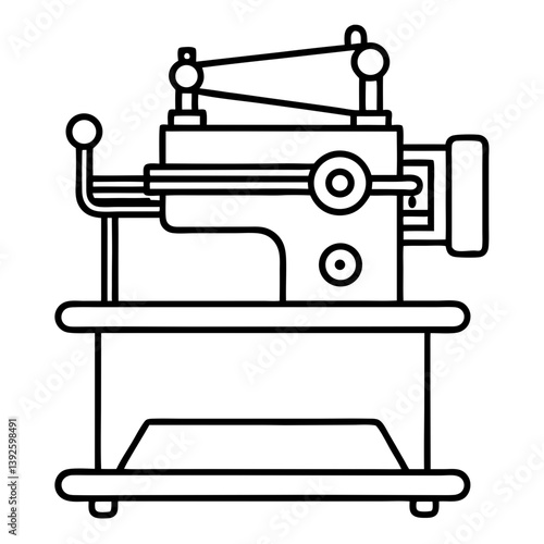 Binding Machine Line Art Drawing for Coloring Book Page