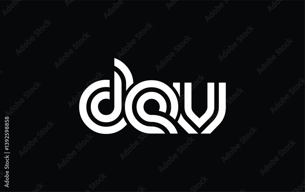 Obraz premium DEV Creative Unique Modern Letter Logo Design. Stylized logo featuring a unique letter design, presenting abstract minimalist aesthetics and modern appeal.