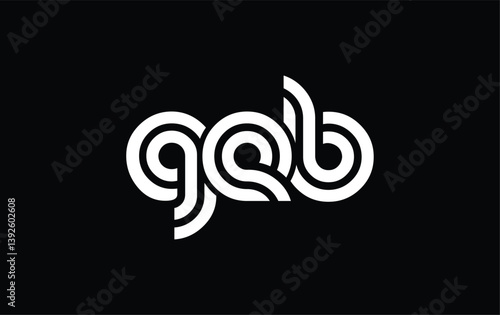 GEB Creative Unique Modern Letter Logo Design. Stylized logo featuring a unique letter design, presenting abstract minimalist aesthetics and modern appeal.
