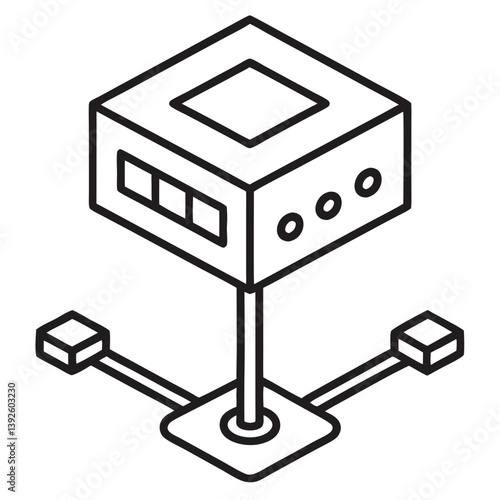 Network Switch Line Art Coloring Page for Tech Enthusiasts