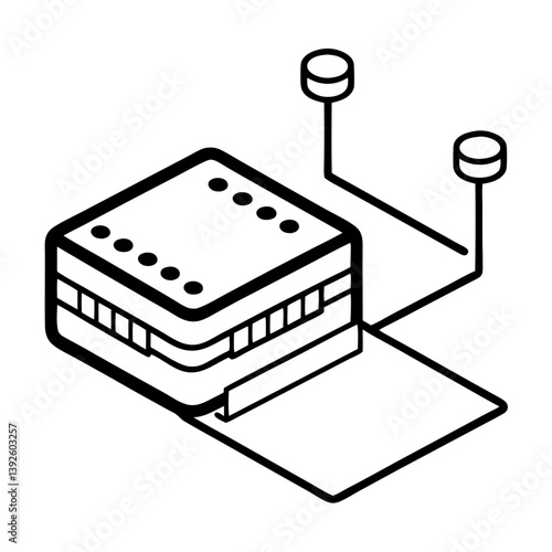 Network Switch Line Art Coloring Page for Tech Enthusiasts