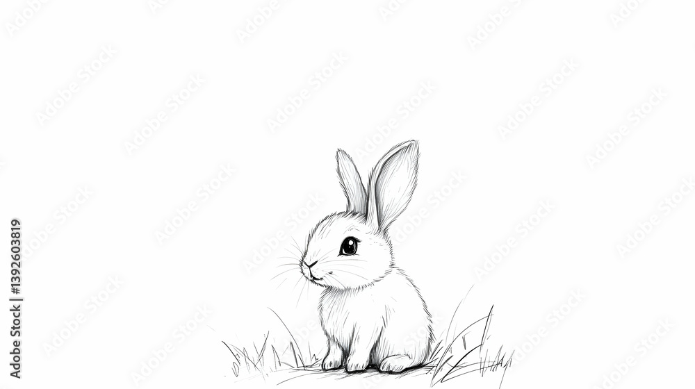 Fototapeta premium rabbit cartoon drawing illustration
