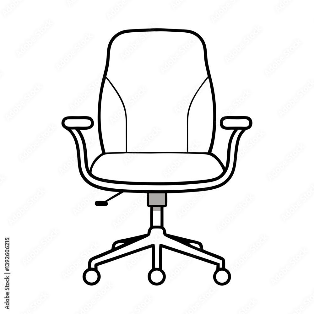 Task Chair Coloring Book Page – Line Art Outline Drawing for Furniture and Office Illustration Task Chair Coloring Book Page – Line Art Outline Drawing for Furniture and Office Illustration