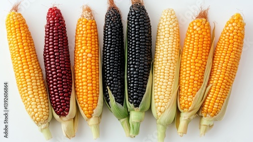 Obraz na płótnie isolated organic fresh corn or maize on a white background. w salonie
