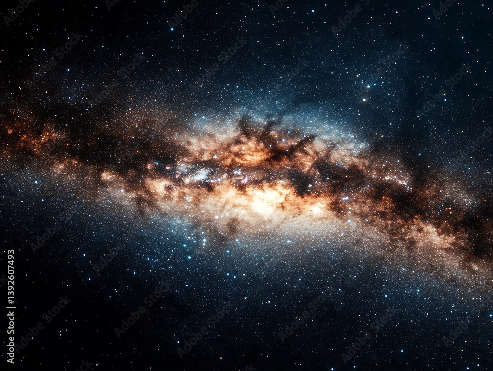 Fototapeta premium Majestic large galaxy displaying a breathtaking collection of stars in a cosmic dance