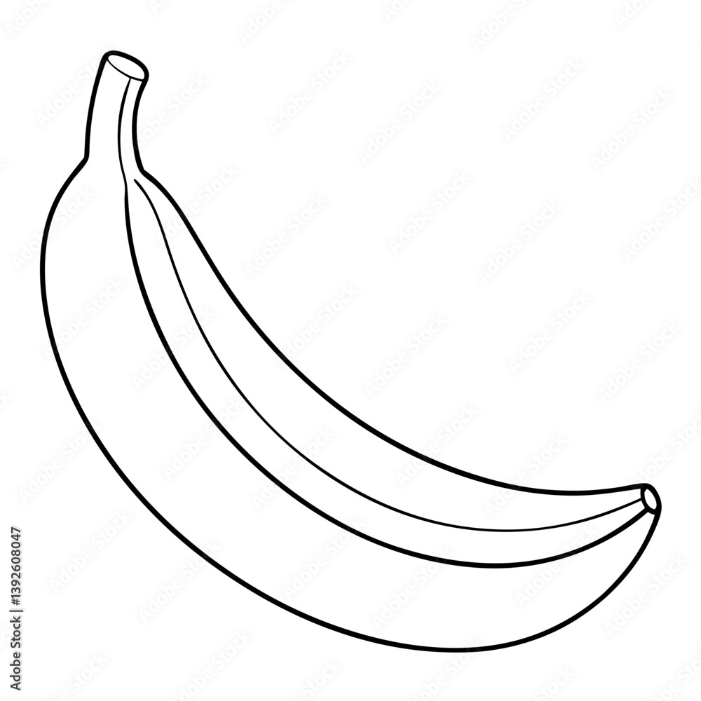 Banana Fruit Coloring Book Page – Line Art Outline Drawing for Botanical and Food Illustration Banana Fruit Coloring Book Page – Line Art Outline Drawing for Botanical and Food Illustration