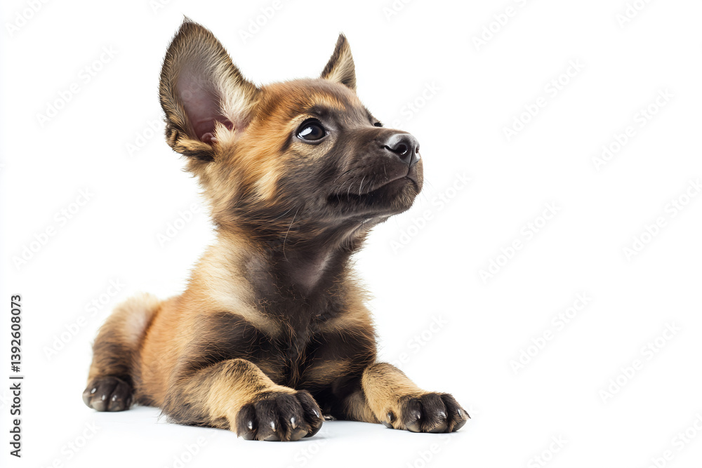 a puppy is laying down looking up a puppy is laying down looking up