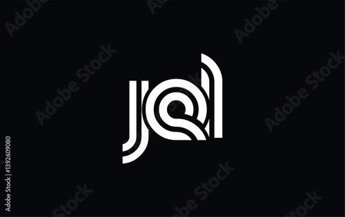 JEL Creative Unique Modern Letter Logo Design. Stylized logo featuring a unique letter design, presenting abstract minimalist aesthetics and modern appeal.