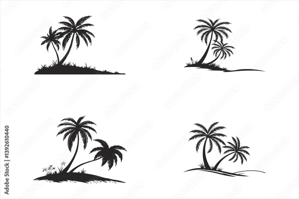 Fototapeta premium Palm Tree Silhouettes