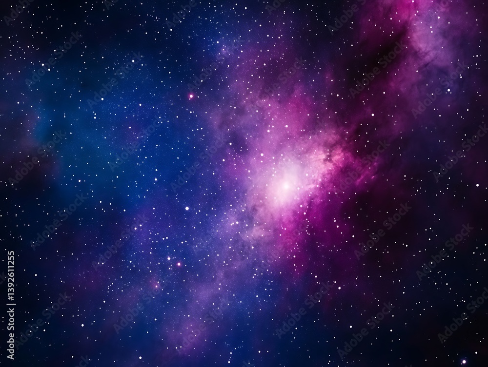 Fototapeta premium Colorful nebula with bright stars in the background creating a stunning cosmic scene in space