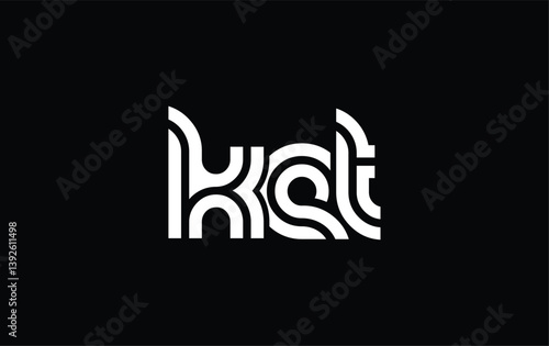 KET Creative Unique Modern Letter Logo Design. Stylized logo featuring a unique letter design, presenting abstract minimalist aesthetics and modern appeal.