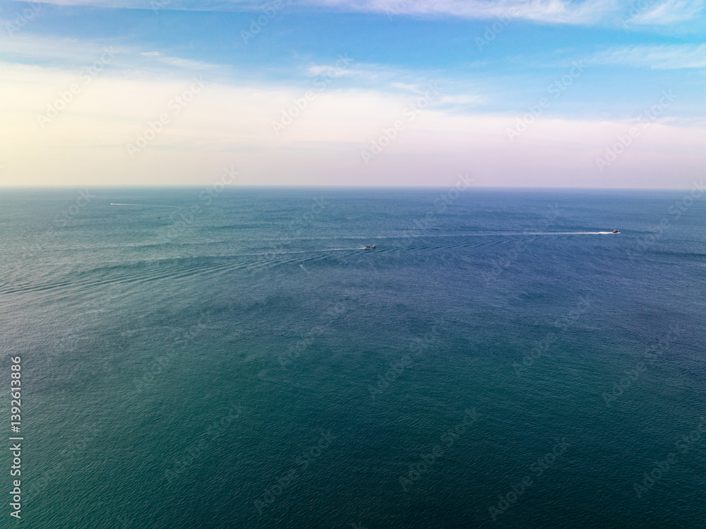 Obraz premium Sea surface aerial view,Bird eye view photo of waves water surface texture,Summer sea background,Beautiful nature Amazing view sea background
